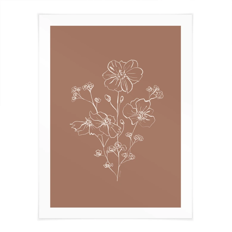 Poster Wildrosenstrauß Mocha-Mousse - Anis Illustration 