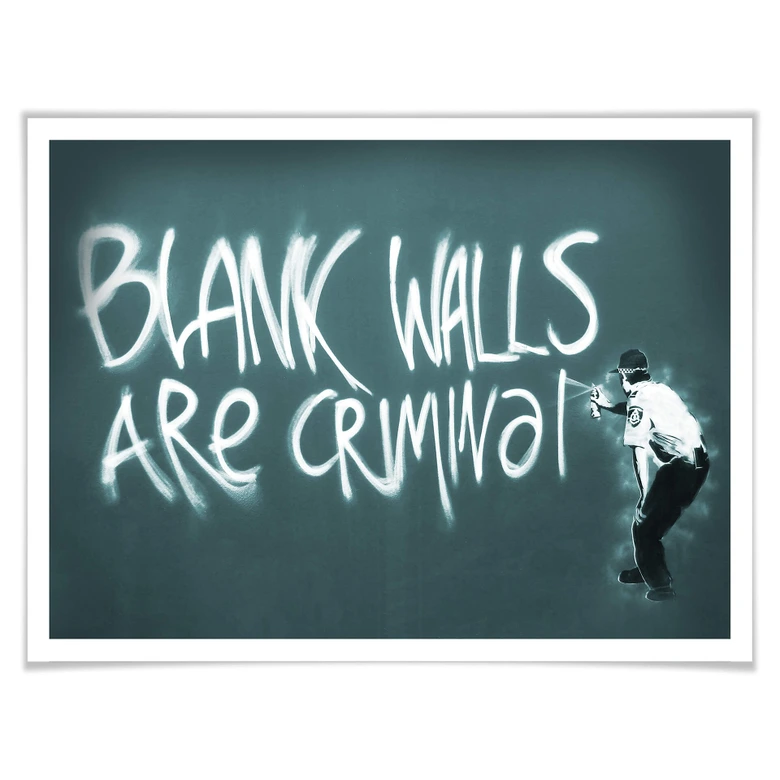Poster Banksy - Blank walls are criminal 