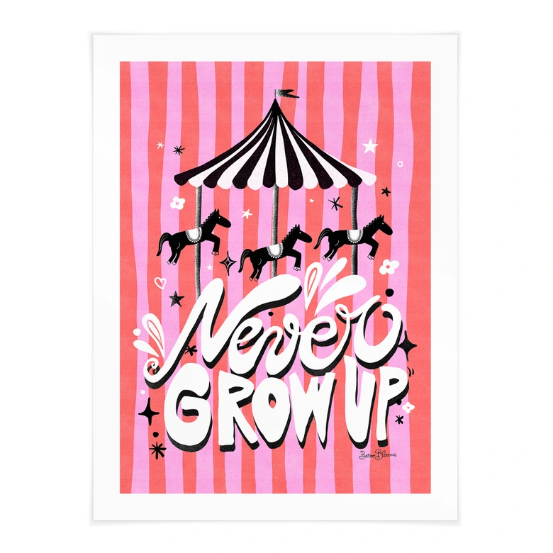 Poster Kinderkarussell - Never grow up - Bloom 