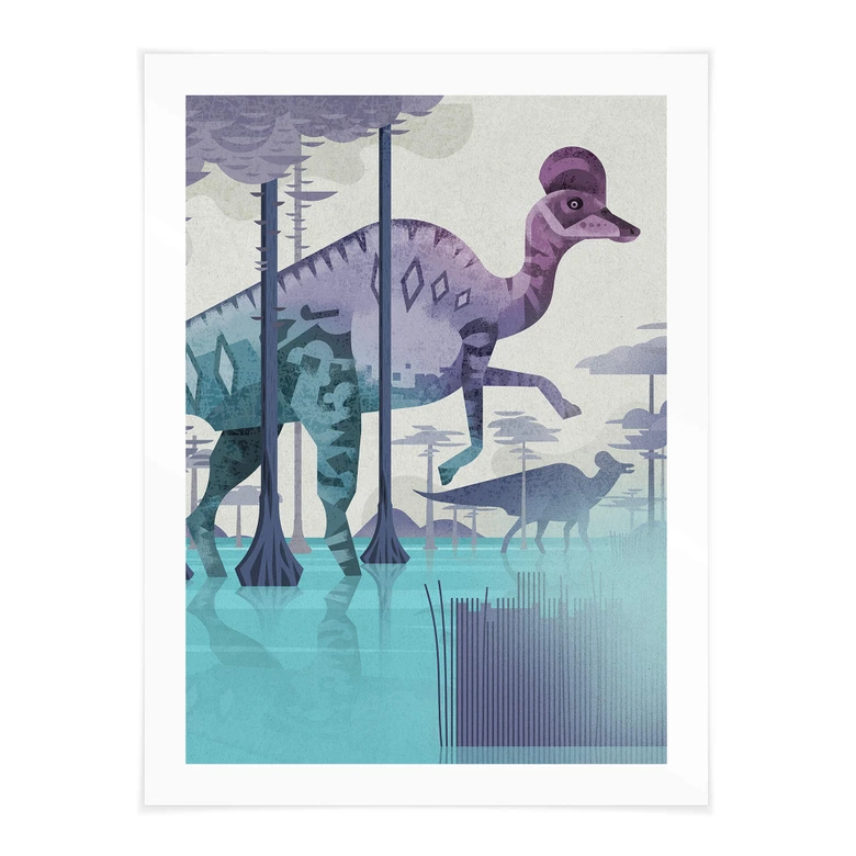 Poster Corythosaurus - Braun 