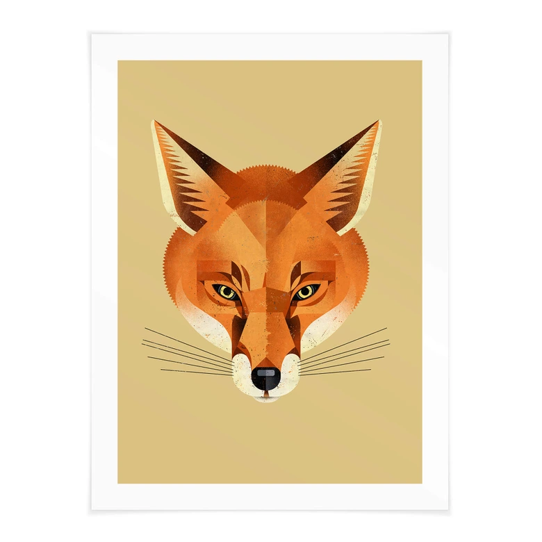 Poster mit Tier-Motiv - Fuchs - Braun 