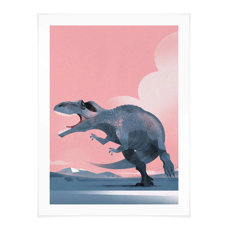 Poster Dinosaurier Giganotosaurus - Kinderposter - Braun 