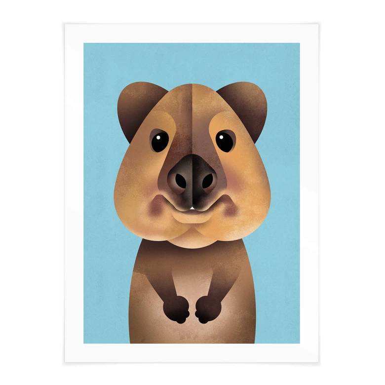 Kinderposter mit Tier-Motiv - Quokka - Braun 