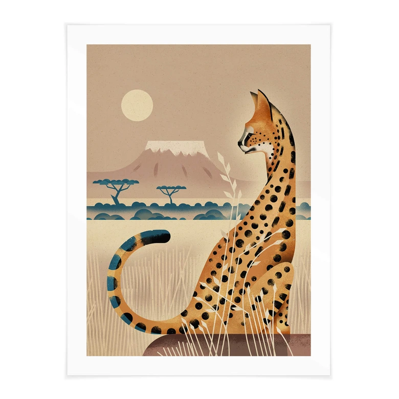 Poster Kinderposter Serval - Braun 