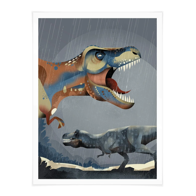 Póster Marrón - T-Rex 
