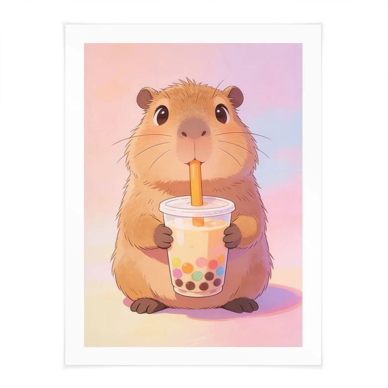 Poster för Capybara-barnkammare med bubbelte 