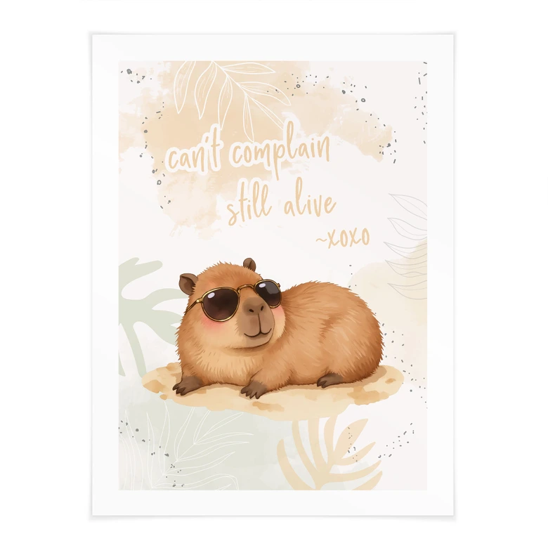 Poster Cool Capybara - Slogan Fortfarande vid liv 