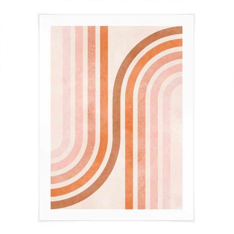 Poster Fließende Geometrie im Retro-Look | Abstrakte Linien - Costa 