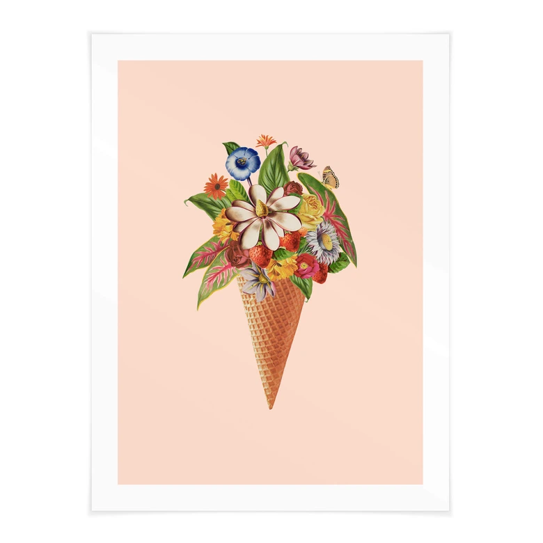 Poster Frida Floral Studio - Blumige Eistüte 