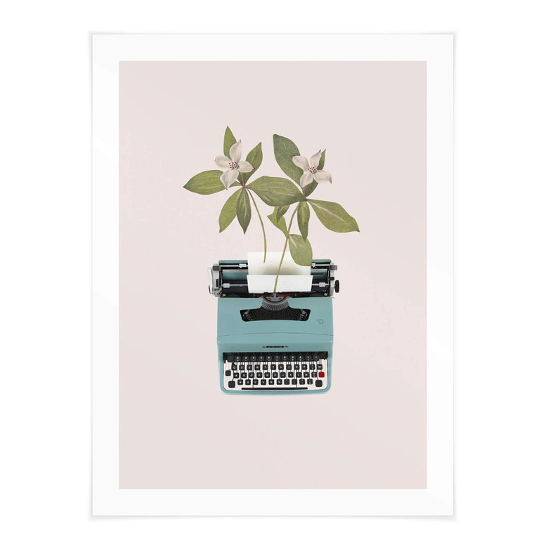 Poster Frida Floral Studio - Botanische Schreibmaschine 