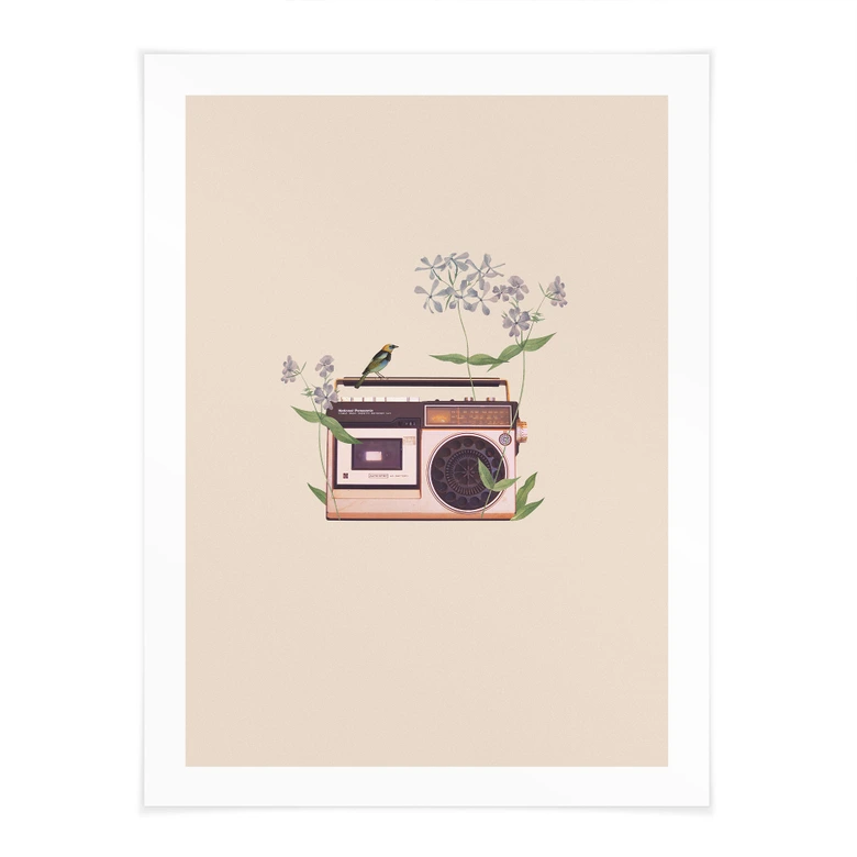 Poster Retro Radio floral - Frida Floral Studio 