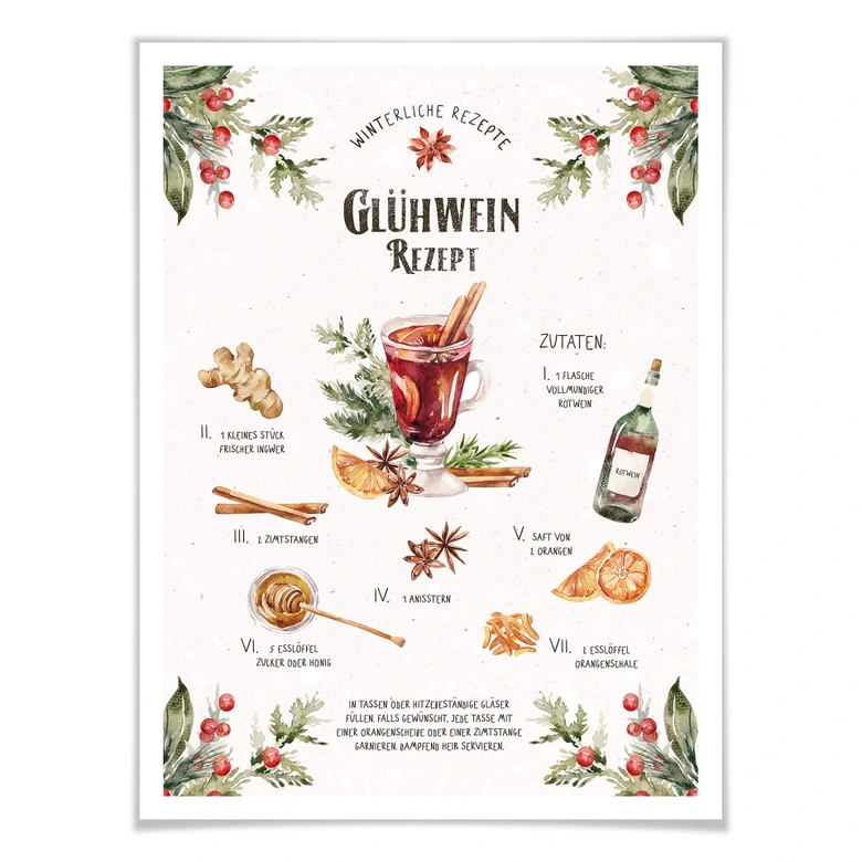 Poster Glühwein Rezept 