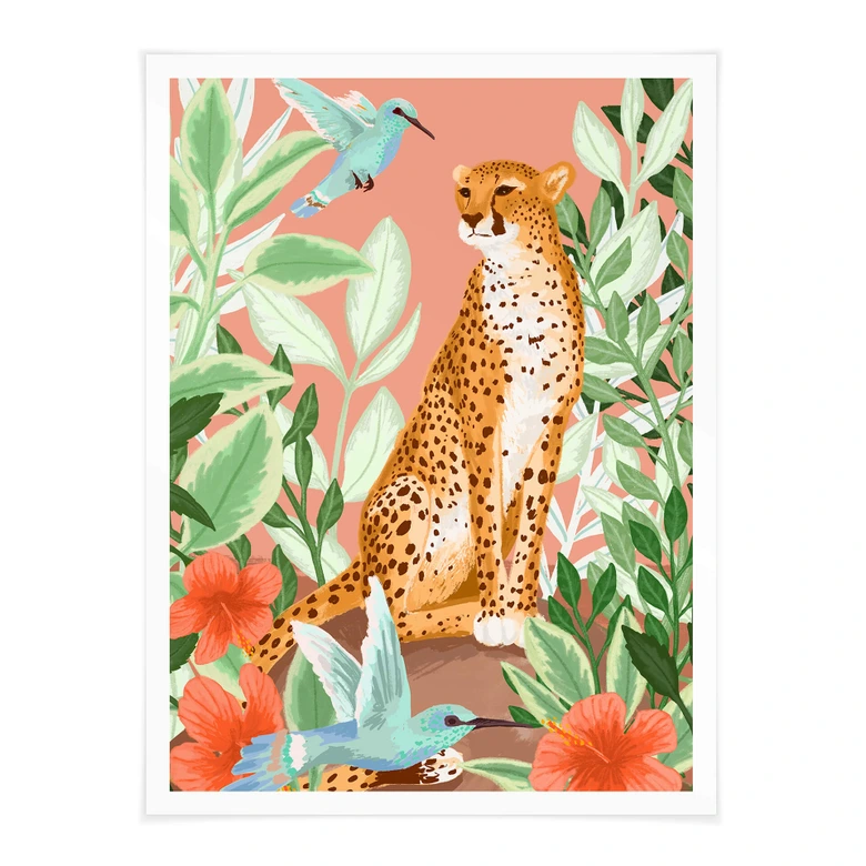 Poster Goed Blauw - Tropisch Pink 
