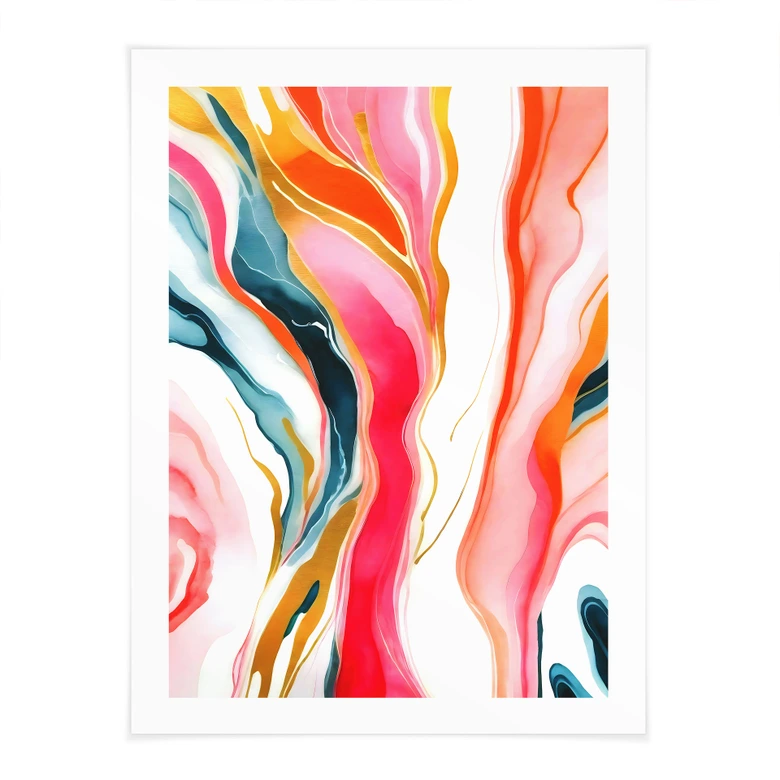 Poster Färgglada marmoreringar abstrakt - Gokhale 