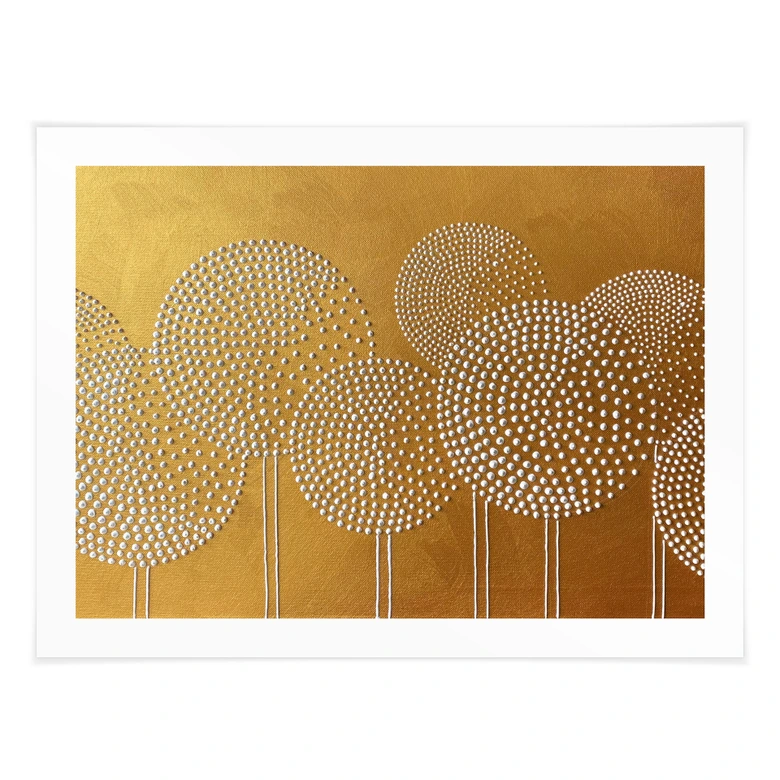 Poster Witte parelbloemen - Grande 