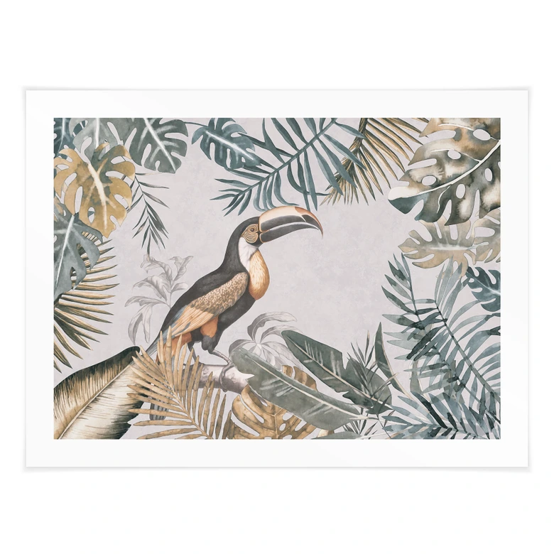 Poster Tropischer Wald mit Tukan - Haase 