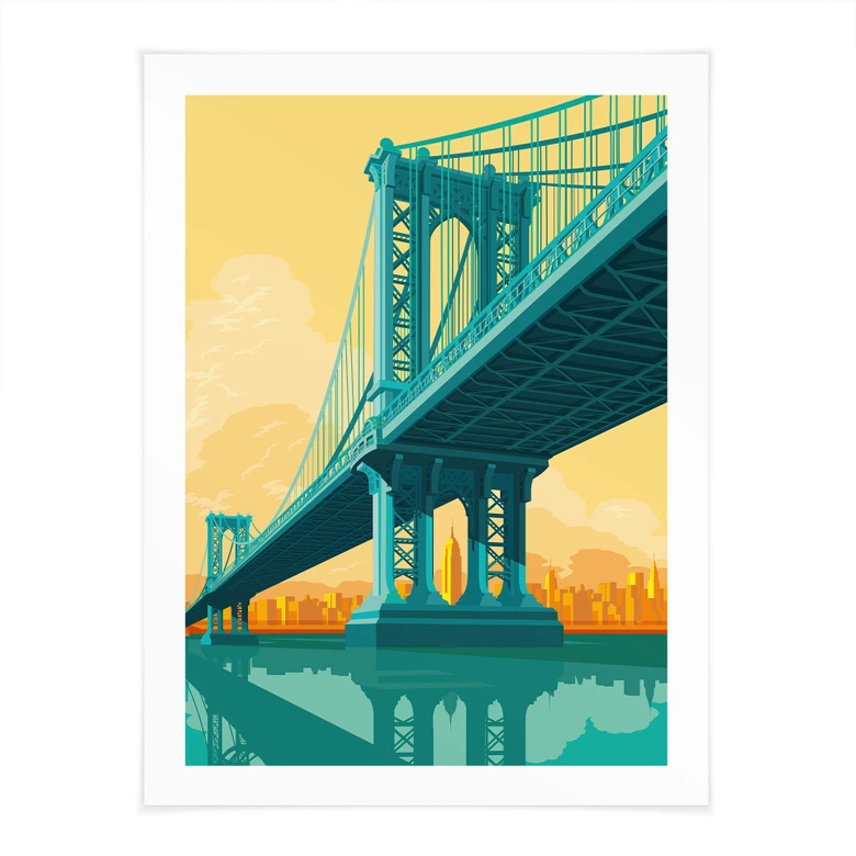 Poster Stadtblick durch die Manhattan Bridge - Heemskerk 
