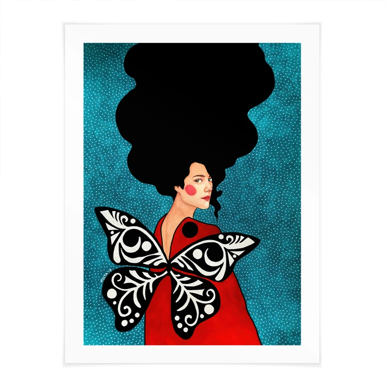 Poster Frau mit Schmetterlingsflügeln - Hülya 