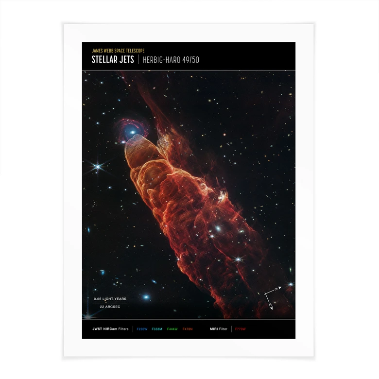 Poster James Webb Telescope - Kosmischer Wirbelsturm Herbig Haro 49/50 