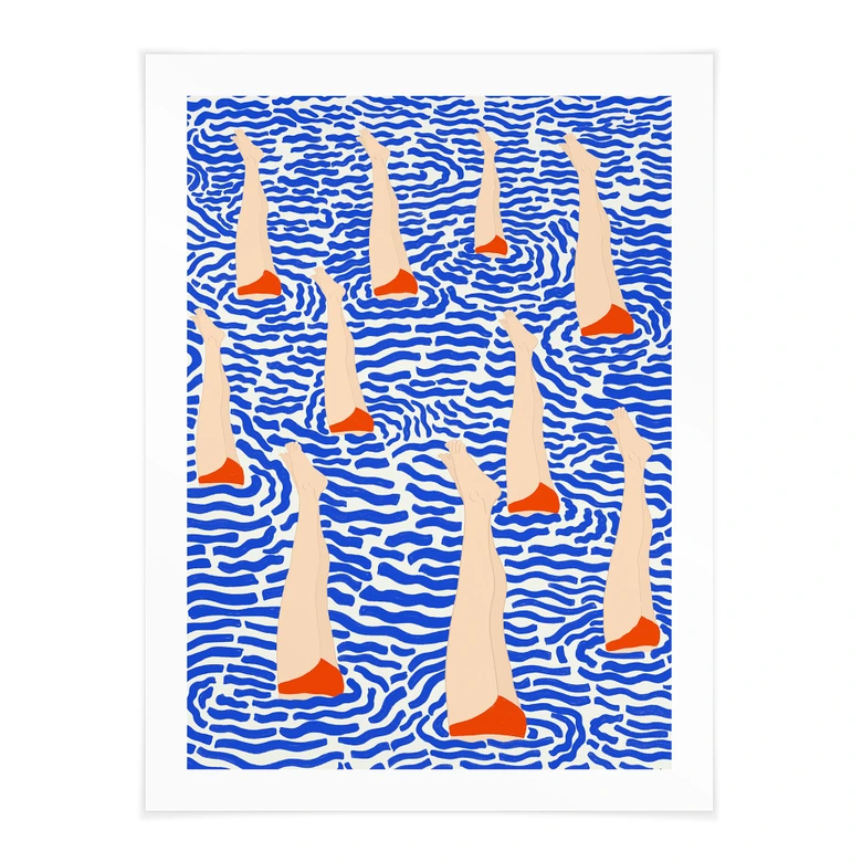 Poster simmare i poolen - Illustration - Jota de jai 