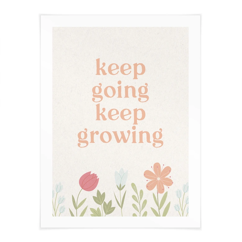 Poster Keep going keep growing | Mindset poster met motiverende slogan 