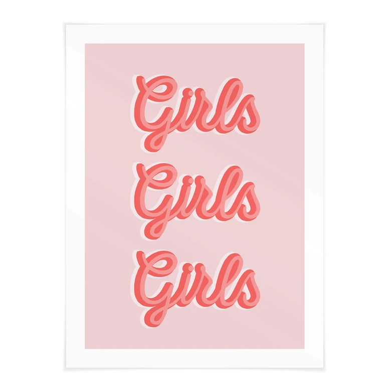 Cartel con el eslogan de Kerr-Dineen - Girls Girls Girls 