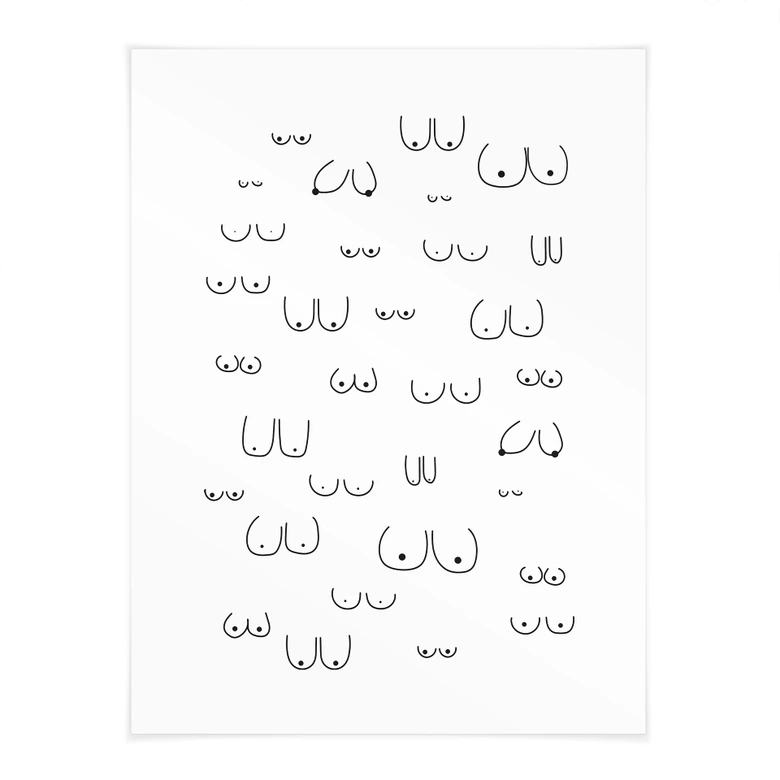 Schwarz-weiß Poster Line Art - Vielfalt der Weiblichkeit - Kerr-Dineen 