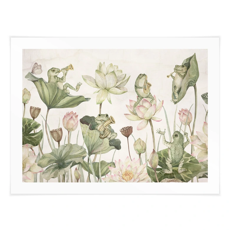Poster Orchestra di rane sulle ninfee - Kikki Belle 