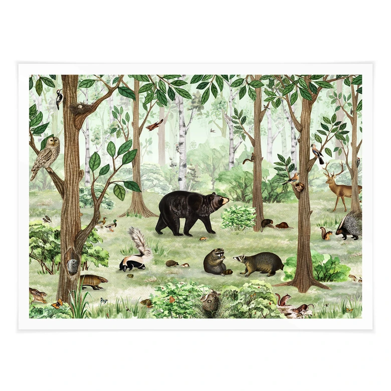 Poster Kikki Belle - Zoekplaatje in het Bos 