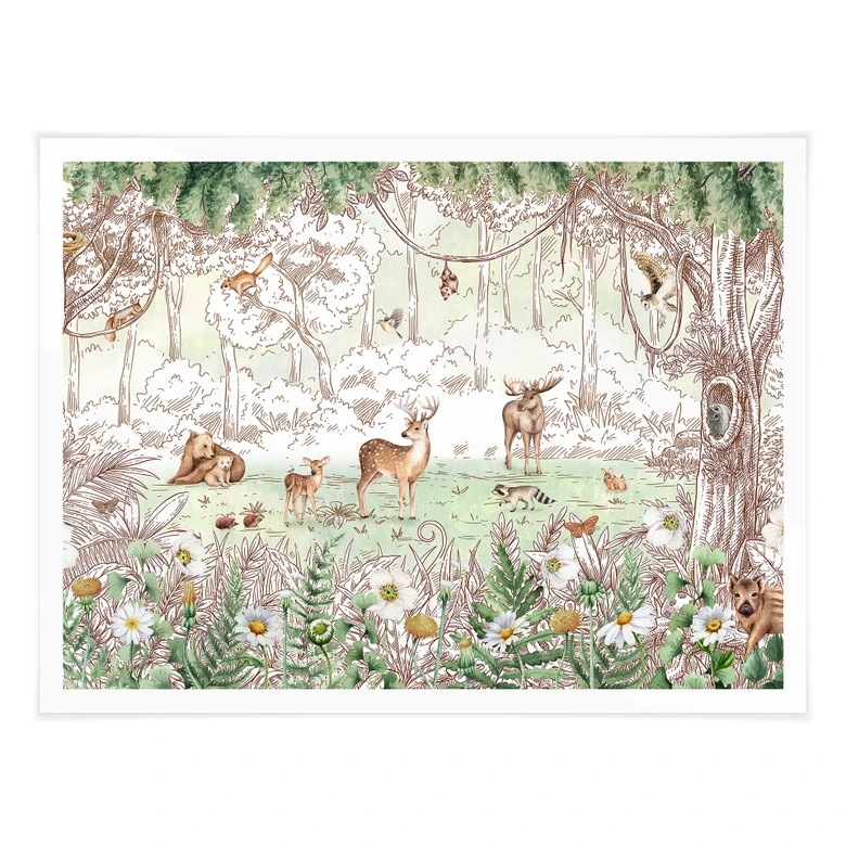 Barnaffisch Kikki Belle - Skogens vänner våren 