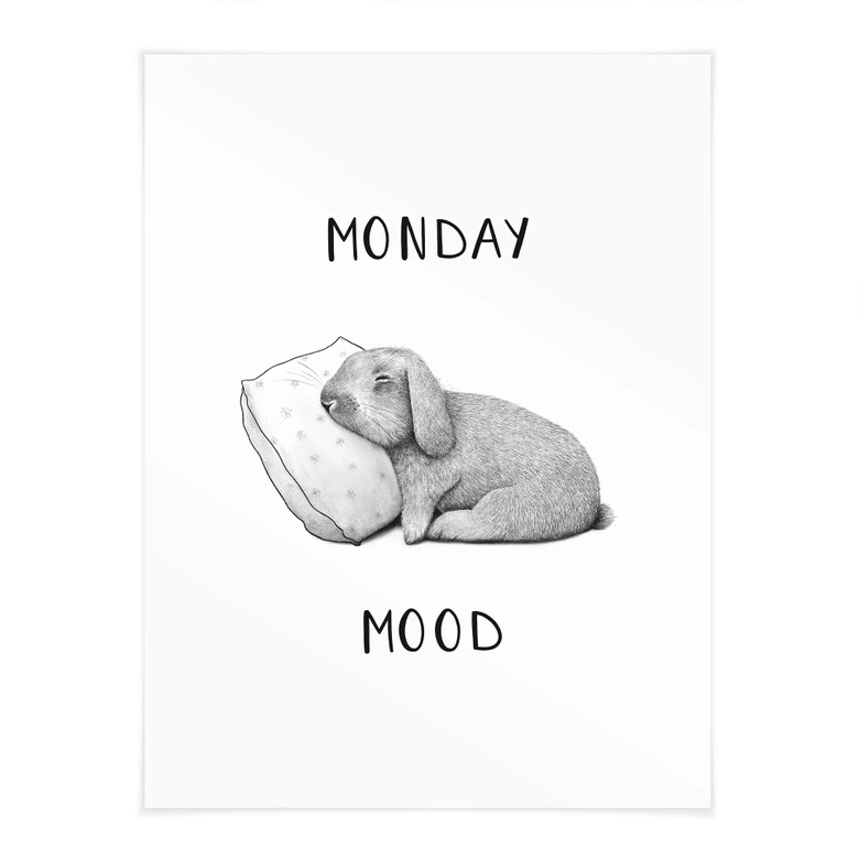 Poster Monday mood - Hare mandag morgen - Korenkova 