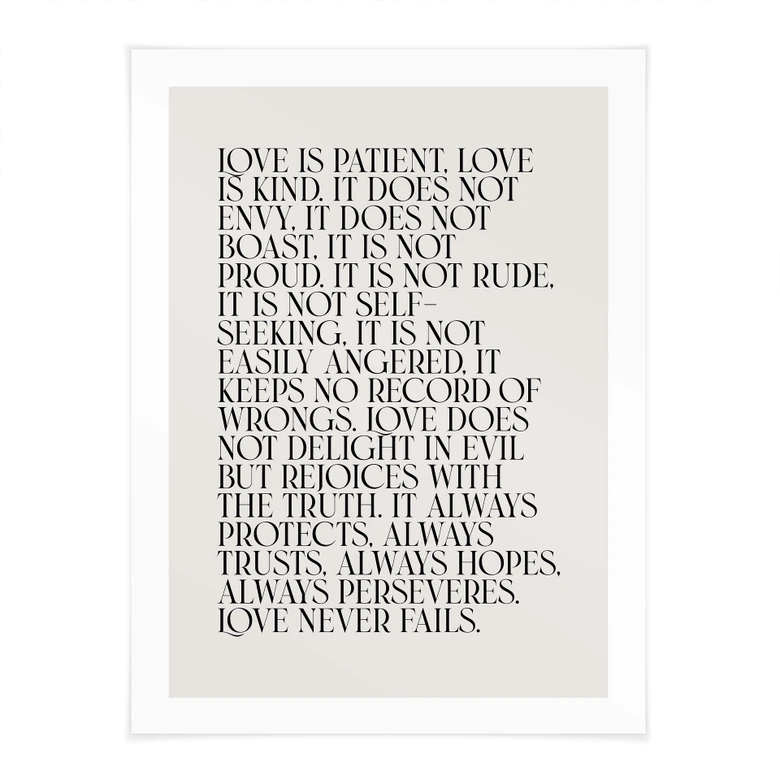 Poster with saying | Love is - Love is patient - KsanaKalpa 