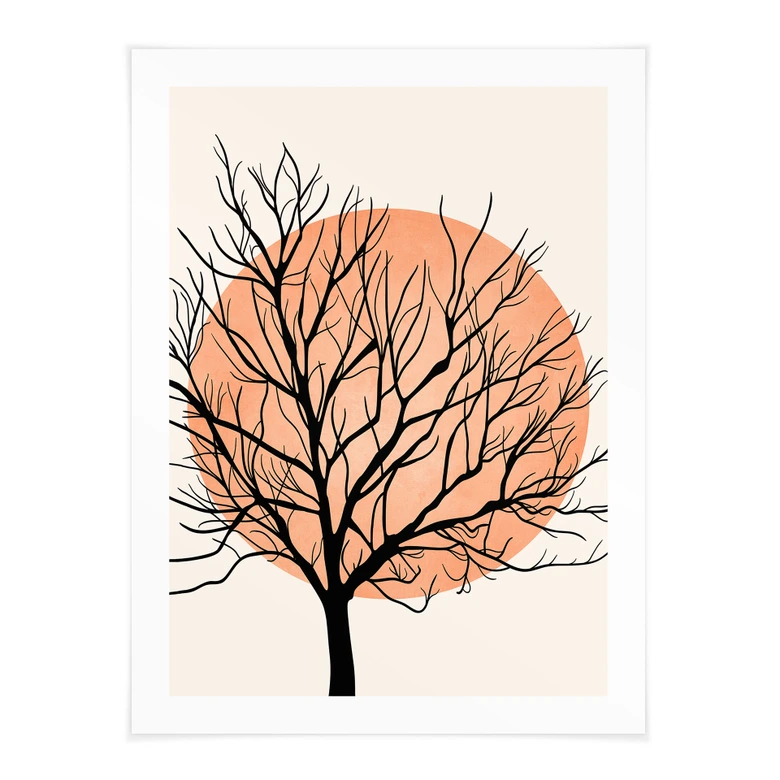 Poster Apricotfarbene Sonne - Kubistika 