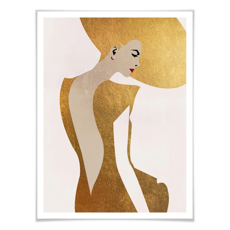 Plakat - Kubistika - Lady in Gold 