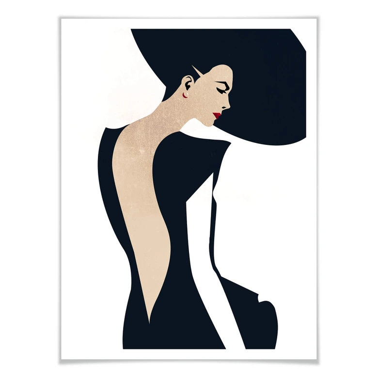 Poster Kubistika - Die Dame im schwarzen Kleid 