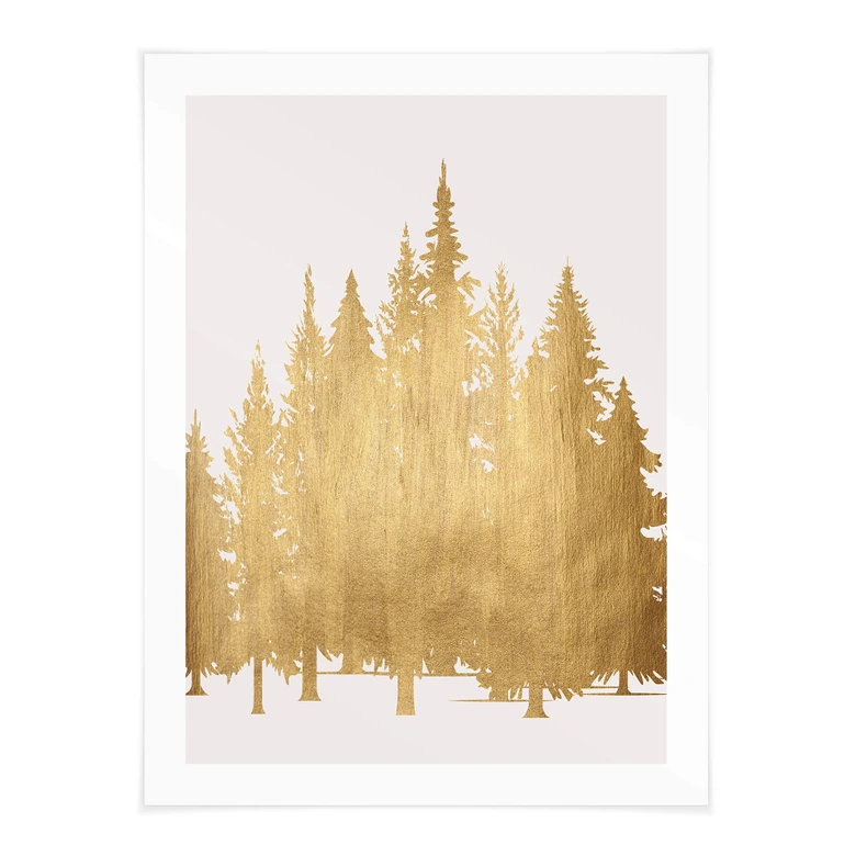 Poster Kubistika - Goldener Tannenwald 