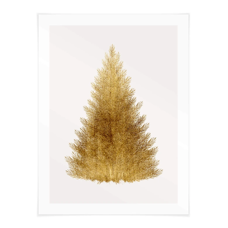 Poster Kubistika - Goldener Weihnachtsbaum 