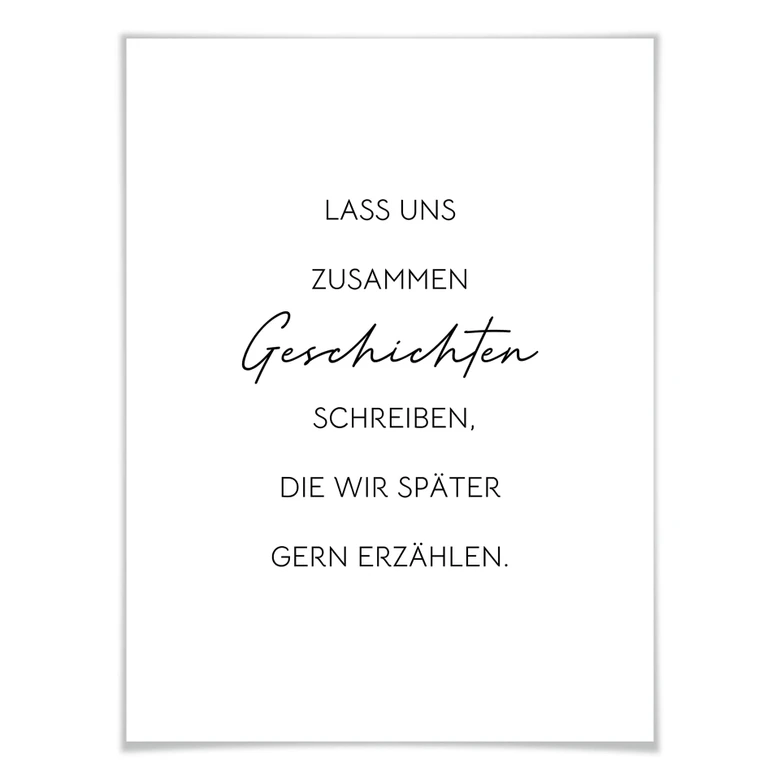 Poster Lass uns Geschichten schreiben 