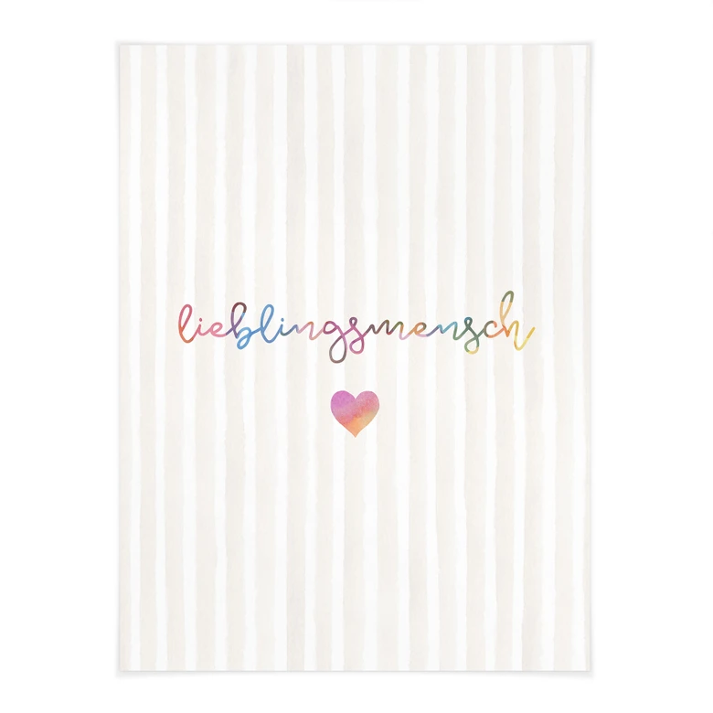 Typografie Poster Lieblingsmensch mit Herz 
