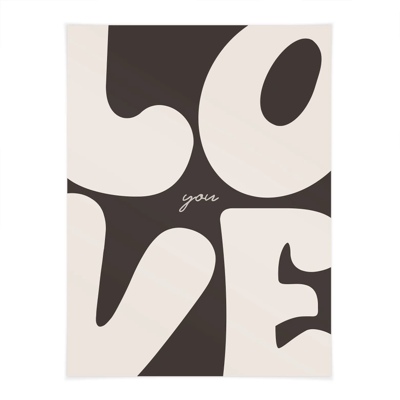 Typografie Poster Love you Retro Letters 