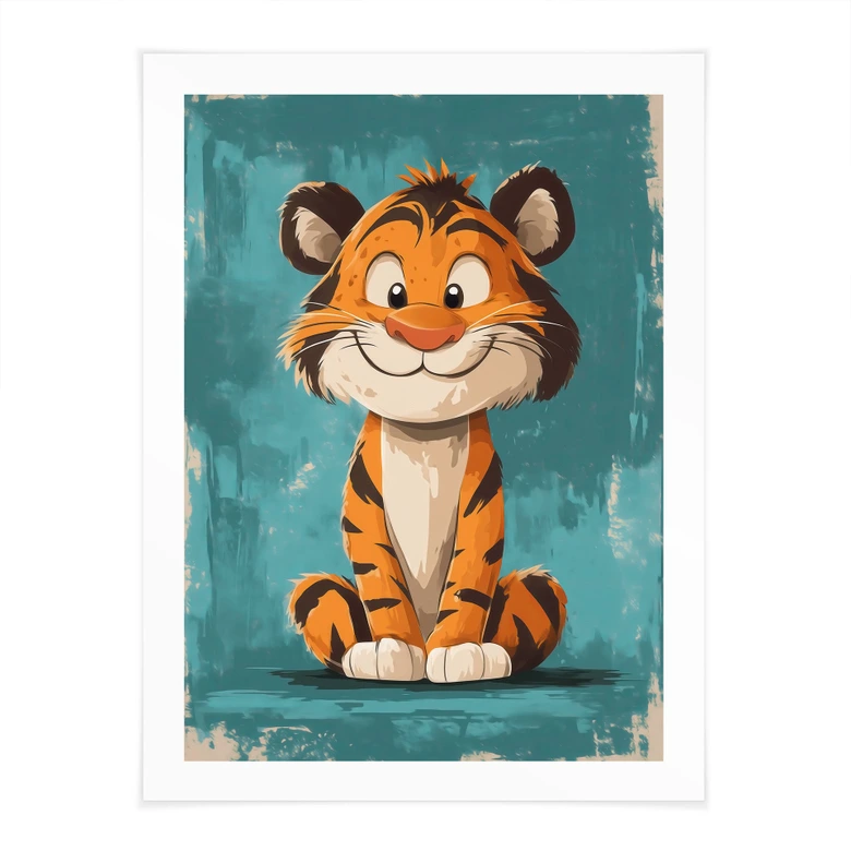 Póster para niños - Cachorro de tigre feliz - Magnusson 