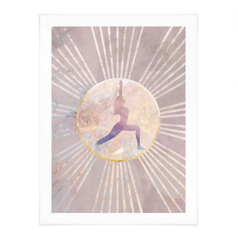 Poster Yoga Zonnegroet roze | roségoud - Manovski 
