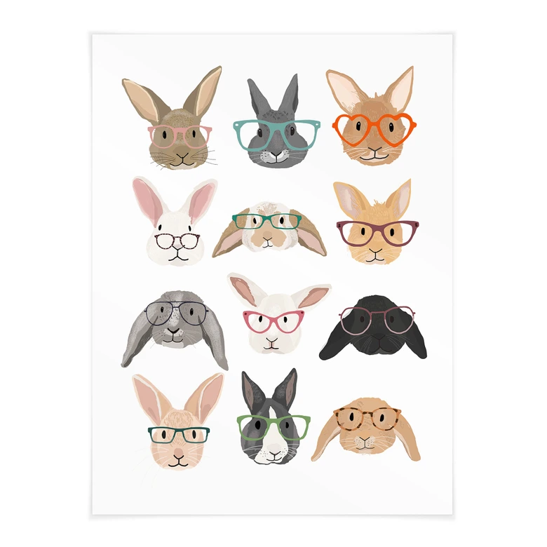 Poster Hasen mit Brillen - Melin 