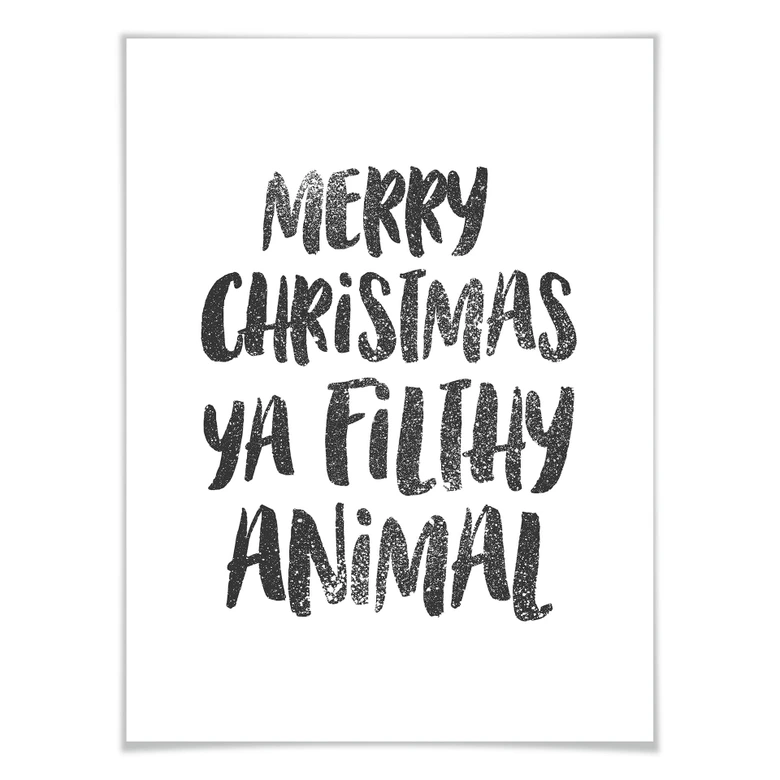 Póster Feliz Navidad animal asqueroso 
