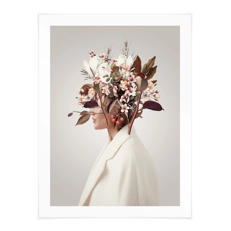 Poster Moth - Schönheit mit Blumenhut 