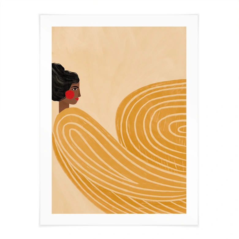 Poster Frau mit gelbem Wirbel - Müller 