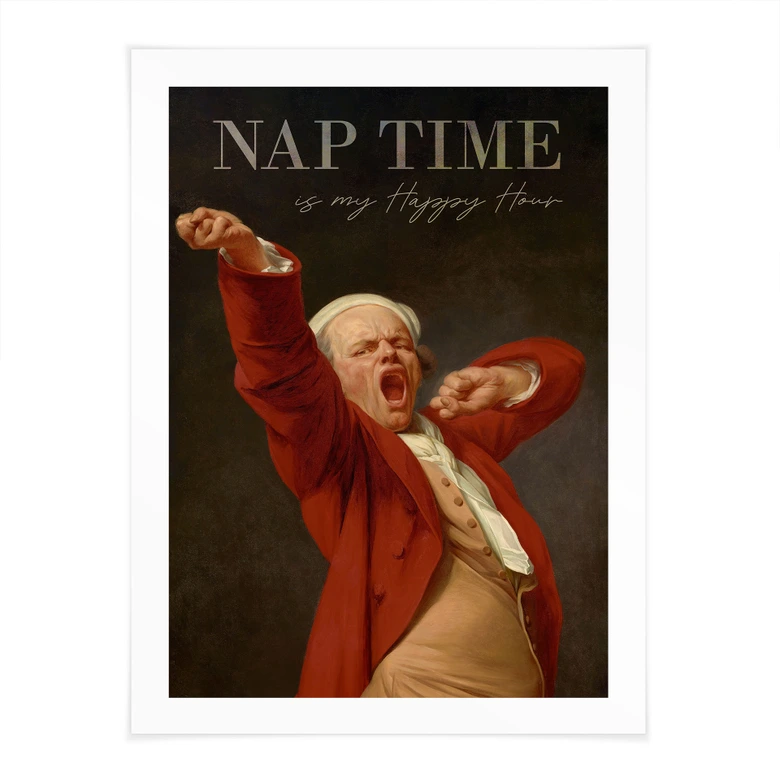 Poster Nap Time - Inspiriert von Ducreux - Selbstportrait 