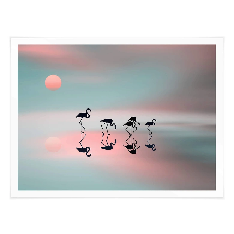Poster Natalia - Flamingo Familie 