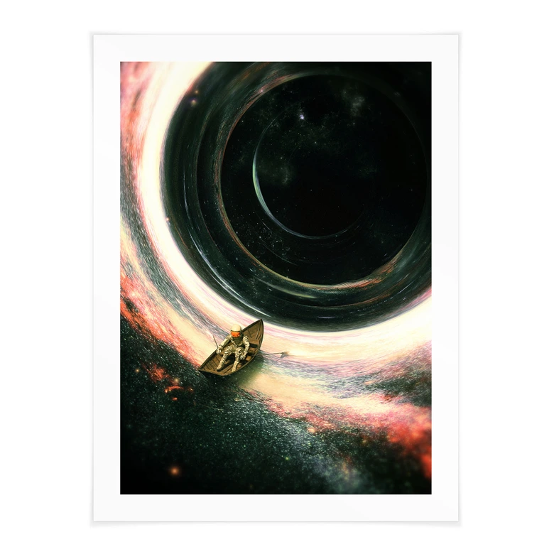 Poster Weltall: Astronaut im Boot - Nicebleed 