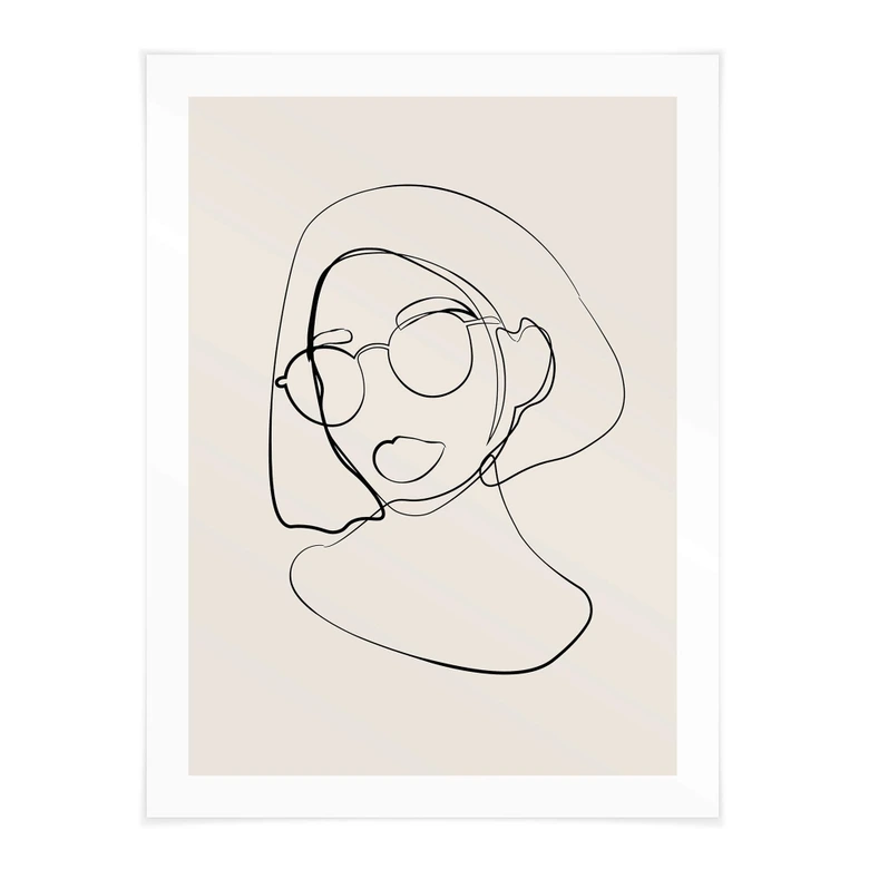 Poster NKTN - Line Art - Frau mit Brille 